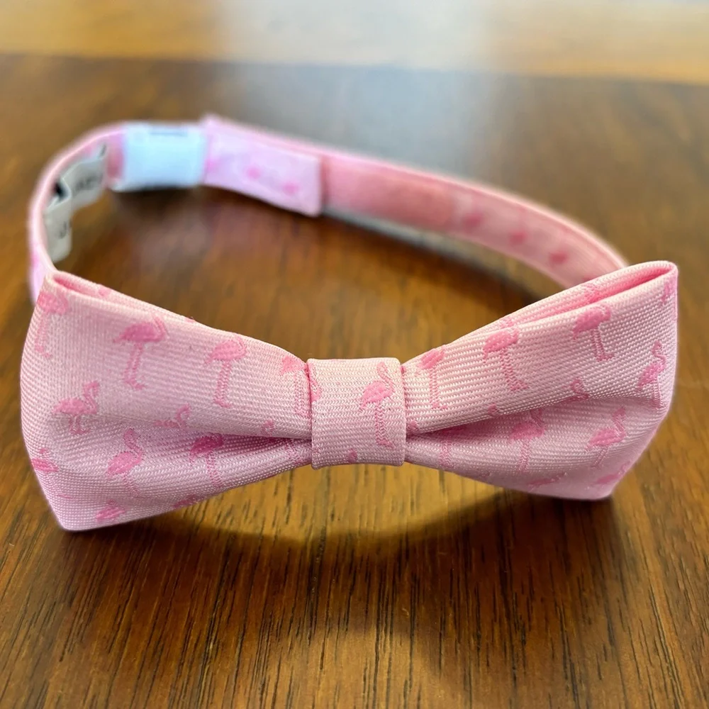 Janie and Jack pink flamingoes baby bow tie size 0-24M